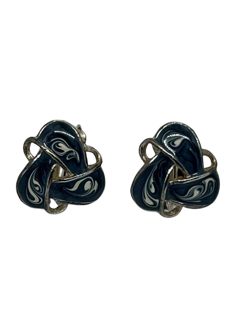 Vintage Swirled Love Knot Clip-On Earrings